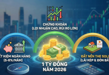 Có 1 Tỷ Nên Đầu Tư Gì Năm 2026? So Sánh Tiết Kiệm, Chứng Khoán & Đất Nền Solia