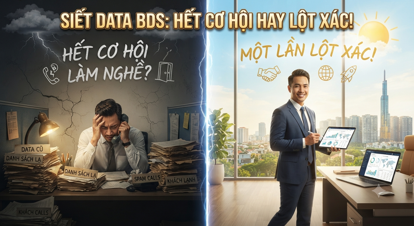 SIẾT DATA BDS: HẾT CƠ HỘI LÀM NGHỀ hay MỘT LẦN LỘT XÁC!