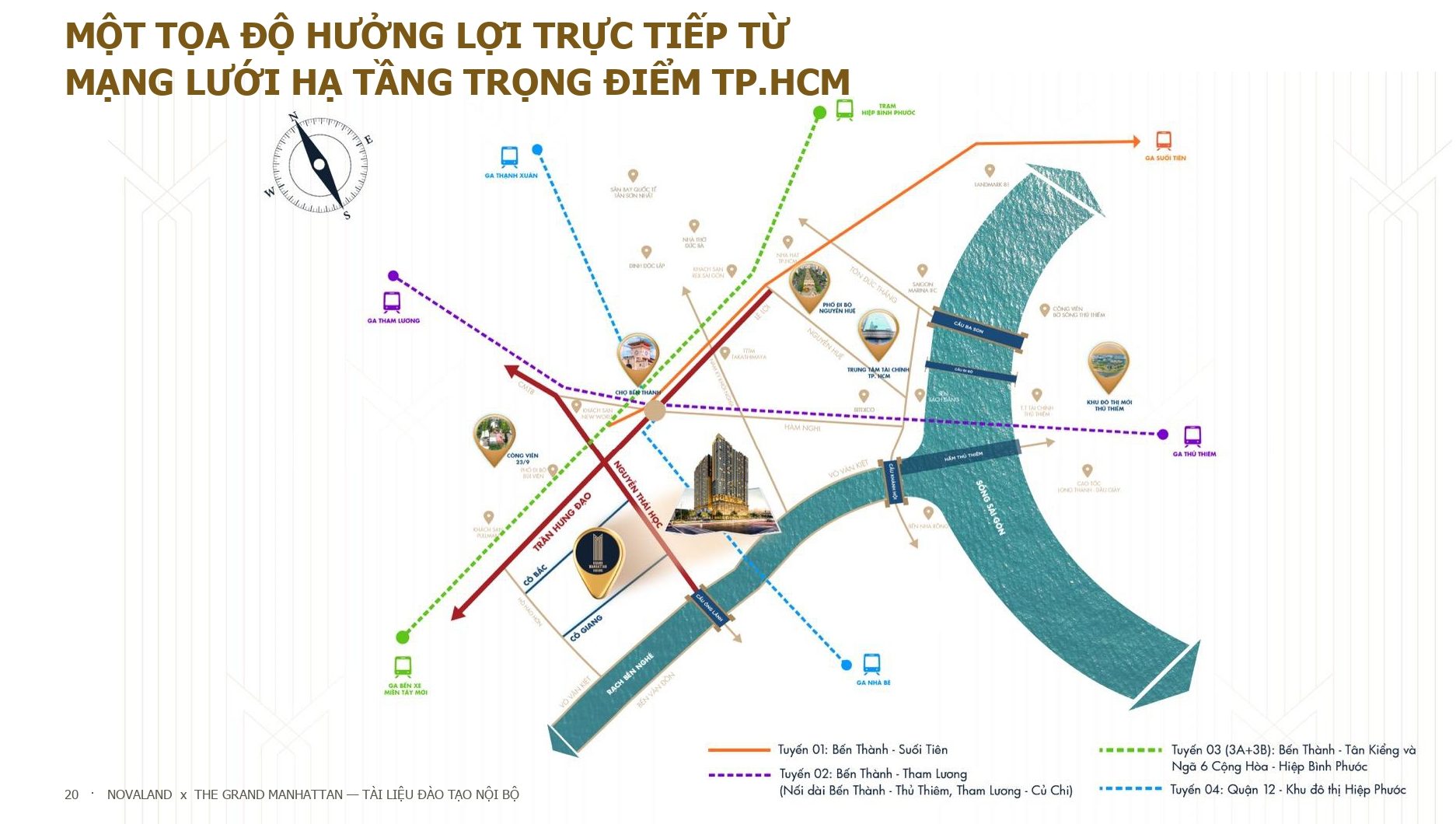 The Grand Manhattan - Tọa lạc tại số 100 Cô Giang, P. Cầu Ông Lãnh, TP.HCM, sở hữu 2 mặt tiền đắt giá là Cô Giang và Cô Bắc.