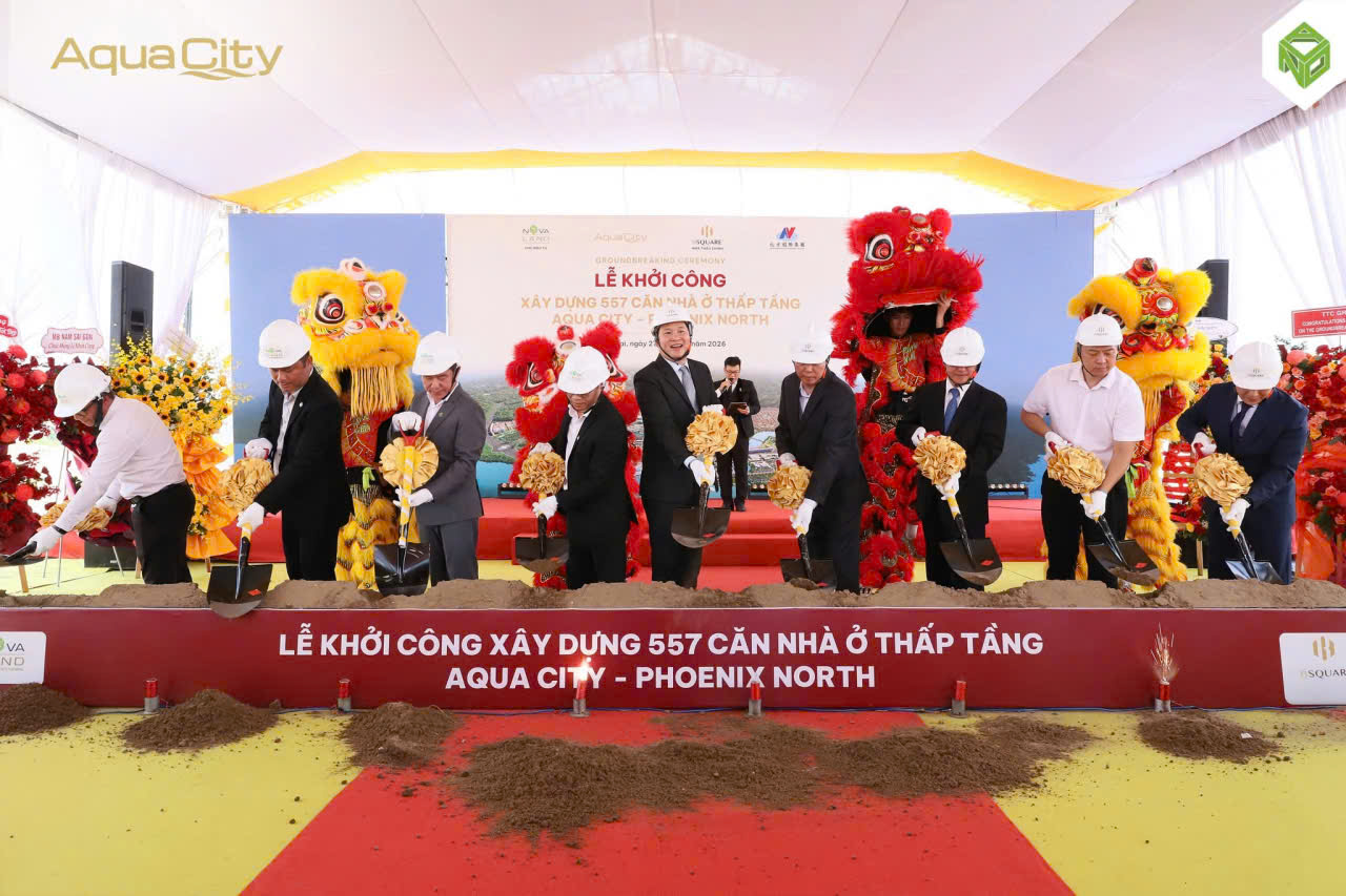 Aqua city - Khởi công gói thầu 557 căn nhà ở thấp tầng tại phân khu Phoenix North (Đảo Phượng Hoàng)