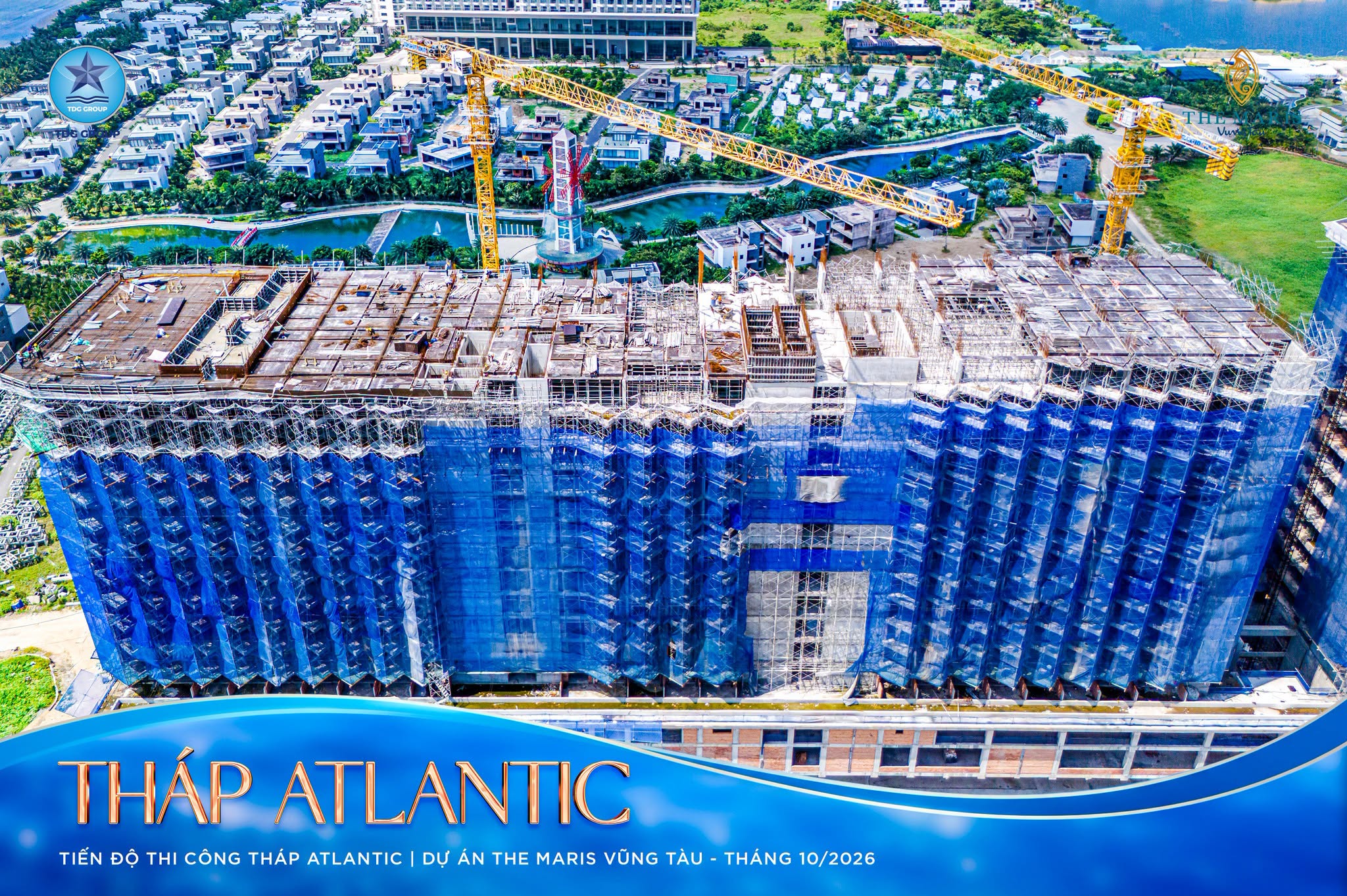 Tháp Atlantic: Tiếp tục vươn cao với kết cấu đang thi công tại tầng 15–16